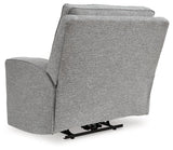 Biscoe Pewter Performance Fabric Dual Power Recliner by Ashley at Eve Furniture