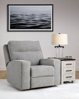 Biscoe Pewter Performance Fabric Dual Power Recliner by Ashley at Eve Furniture