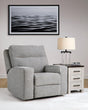 Biscoe Pewter Performance Fabric Dual Power Recliner by Ashley at Eve Furniture