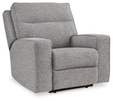 Biscoe Pewter Performance Fabric Dual Power Recliner by Ashley at Eve Furniture