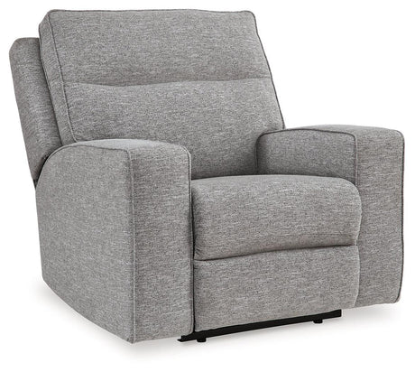 Biscoe Pewter Performance Fabric Dual Power Recliner by Ashley at Eve Furniture