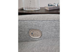 Biscoe Pewter Performance Fabric Dual Power Reclining Sofa and Loveseat by Ashley at Eve Furniture