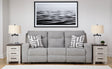 Biscoe Pewter Performance Fabric Dual Power Reclining Sofa by Ashley at Eve Furniture