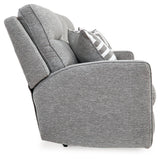 Biscoe Pewter Performance Fabric Dual Power Reclining Sofa by Ashley at Eve Furniture