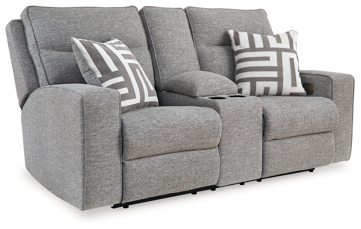 Biscoe Pewter Power Reclining Loveseat