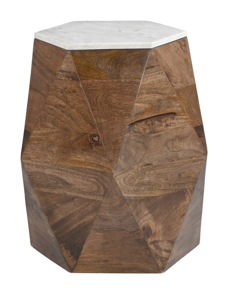 Bisel White & Walnut Side Table by Zuomod at Eve Furniture
