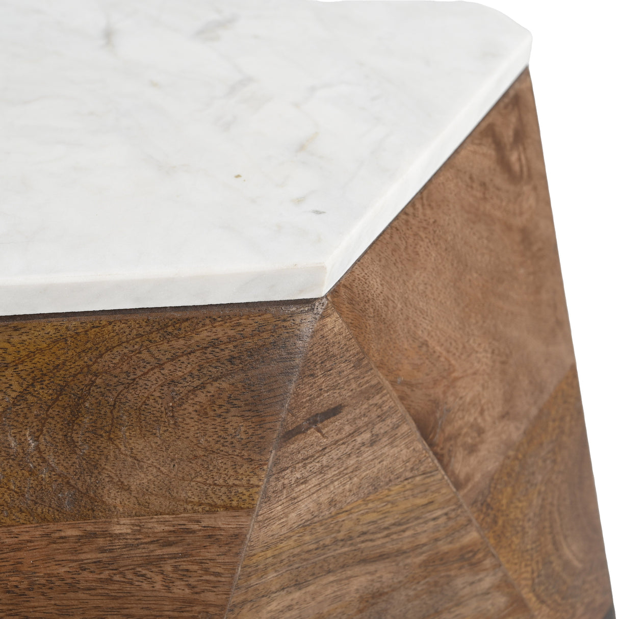 Bisel White & Walnut Side Table by Zuomod at Eve Furniture