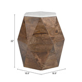 Bisel White & Walnut Side Table by Zuomod at Eve Furniture