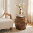 Bisel White & Walnut Side Table by Zuomod at Eve Furniture