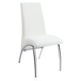 Bishop White/Chrome Upholstered Side Chairs, Set of 2