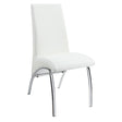 Bishop White/Chrome Upholstered Side Chairs, Set of 2 by Coaster at Eve Furniture
