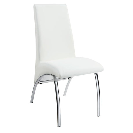 Bishop White/Chrome Upholstered Side Chairs, Set of 2 by Coaster at Eve Furniture