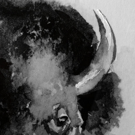 Bison I by Mercana Studio a Hand Embellished Textured Framed Art Print Matted under Glass by Mercana at Eve Furniture