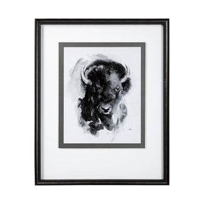 Bison I by Mercana Studio a Hand Embellished Textured Framed Art Print Matted under Glass by Mercana at Eve Furniture
