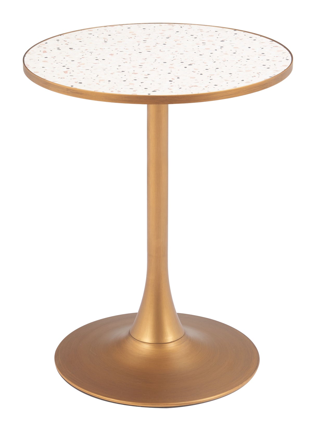 Bite Beige & Gold Bistro Table by Zuomod at Eve Furniture
