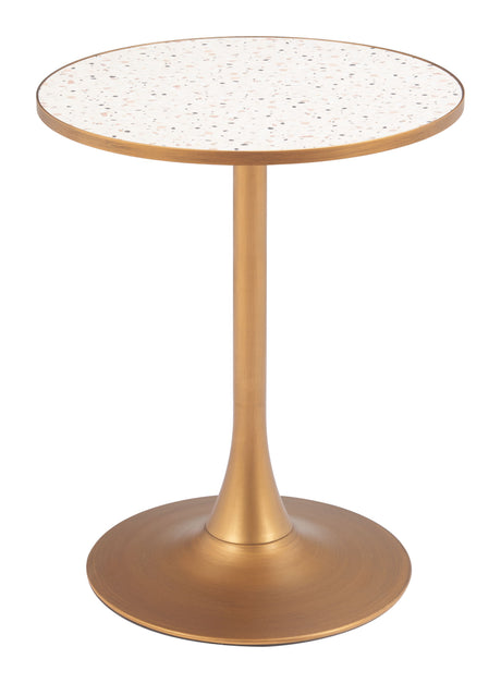 Bite Beige & Gold Bistro Table by Zuomod at Eve Furniture