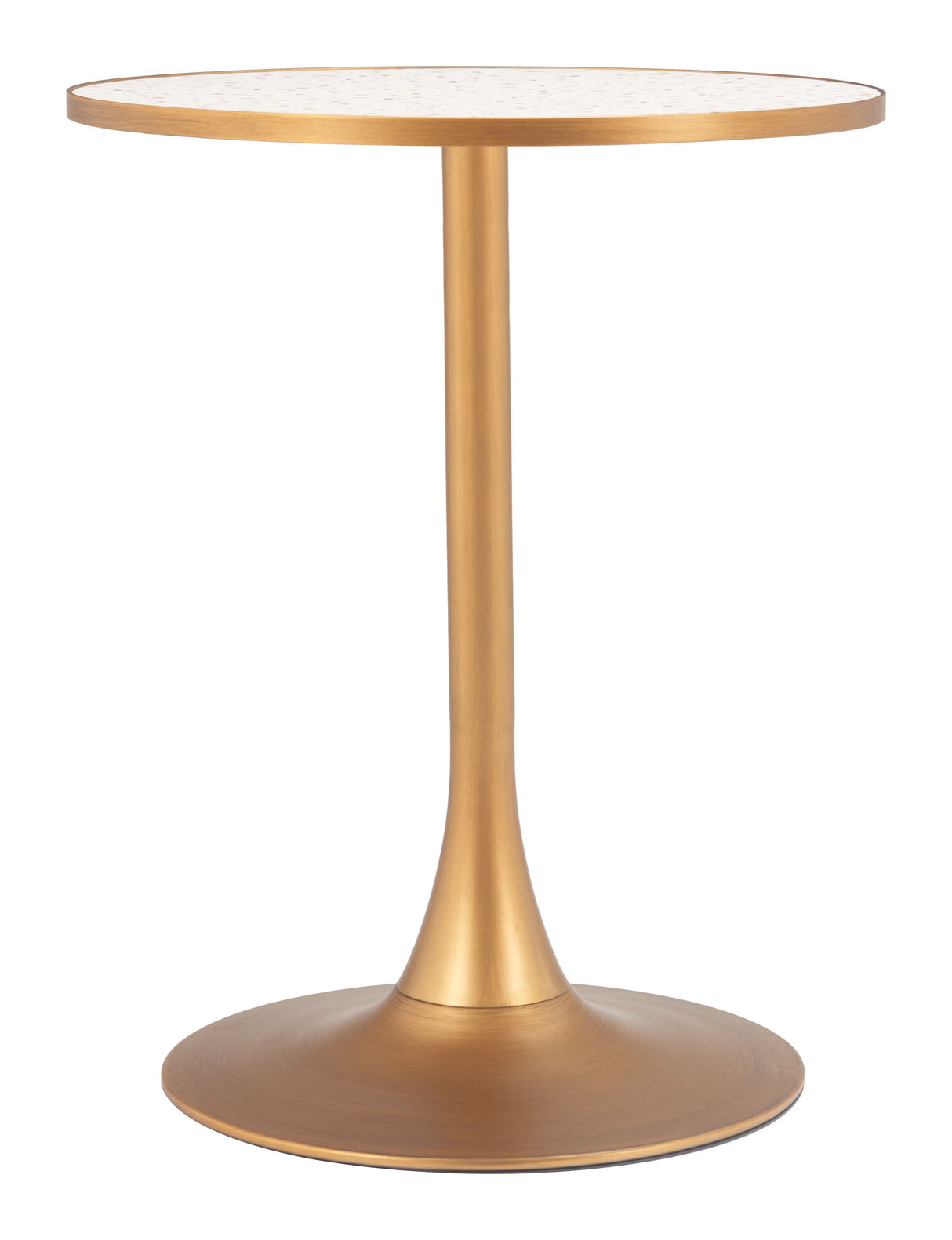 Bite Beige & Gold Bistro Table by Zuomod at Eve Furniture