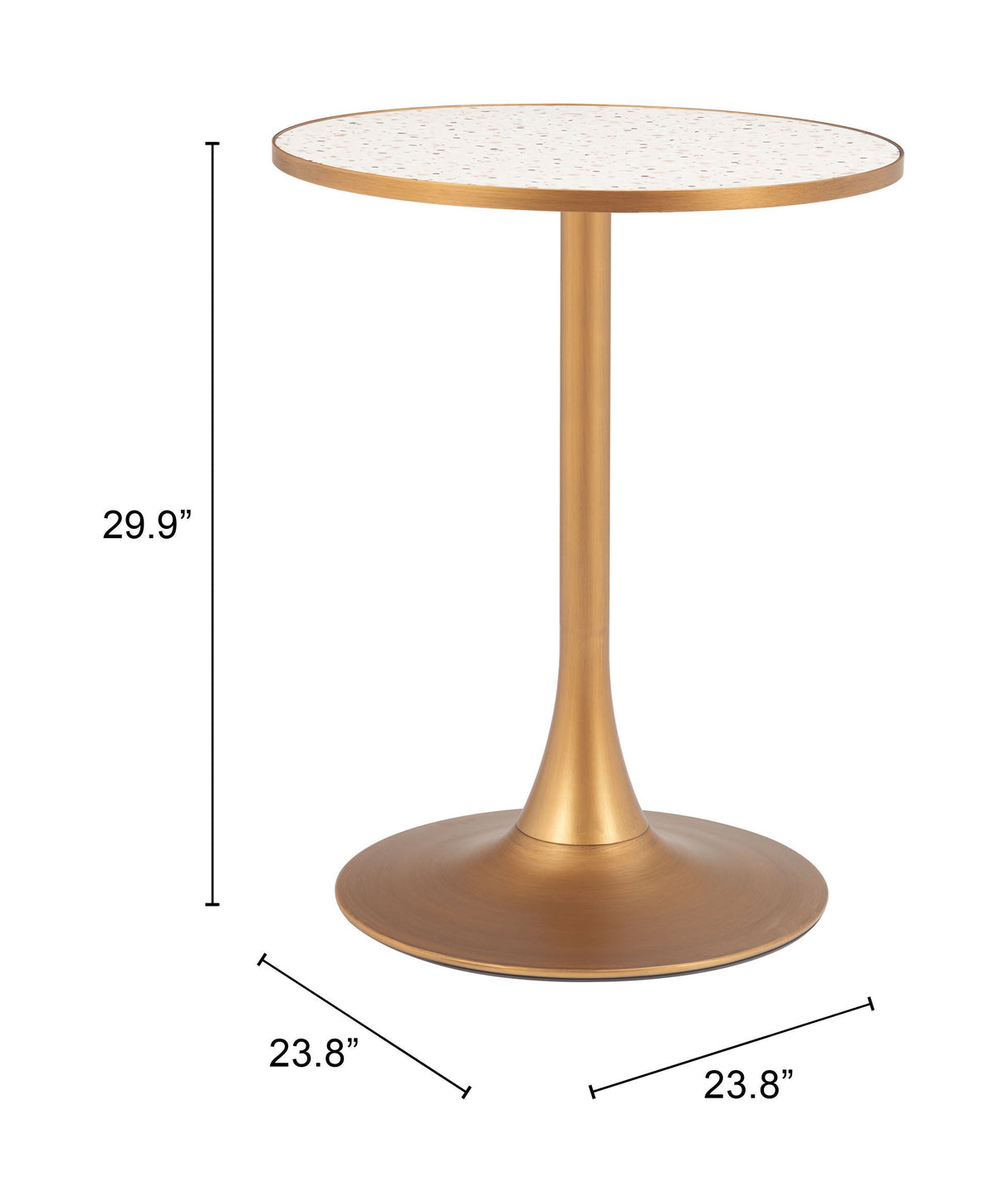 Bite Beige & Gold Bistro Table by Zuomod at Eve Furniture