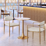 Bite Beige & Gold Bistro Table by Zuomod at Eve Furniture