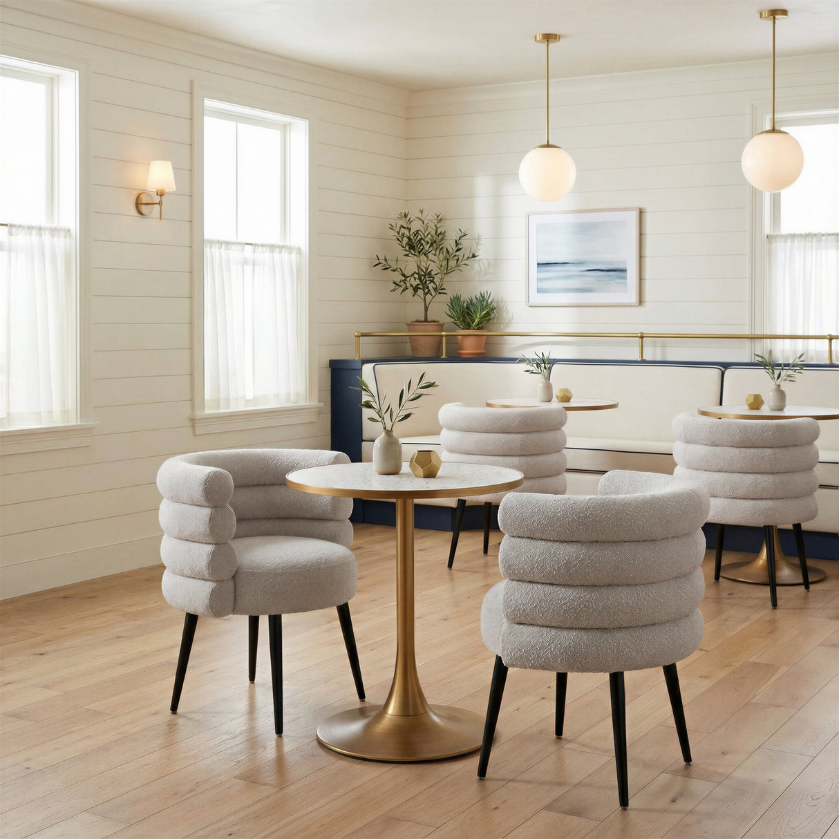 Bite Beige & Gold Bistro Table by Zuomod at Eve Furniture