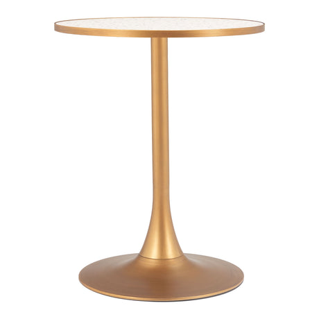 Bite Bistro Table Beige & Gold by Zuomod at Eve Furniture