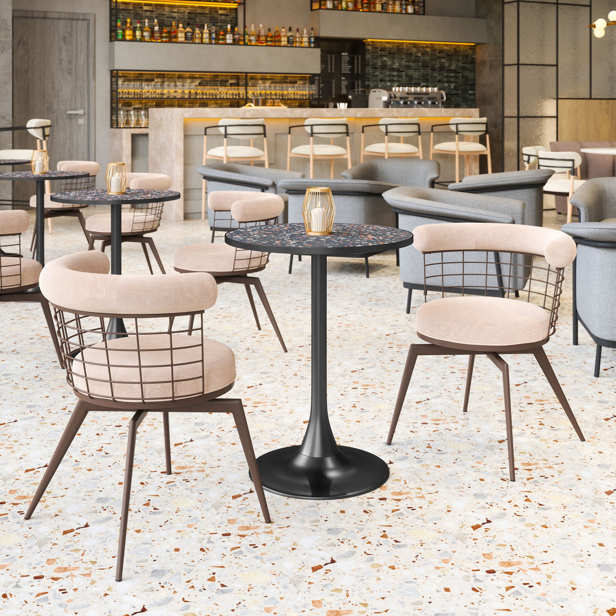 Bite Black Bistro Table by Zuomod at Eve Furniture