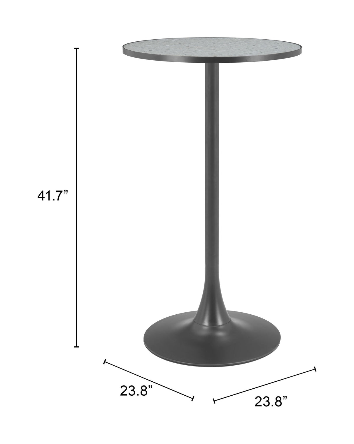 Bite Gray & Black Bar Table by Zuomod at Eve Furniture