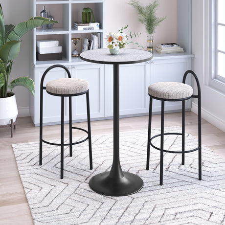 Bite Gray & Black Bar Table by Zuomod at Eve Furniture