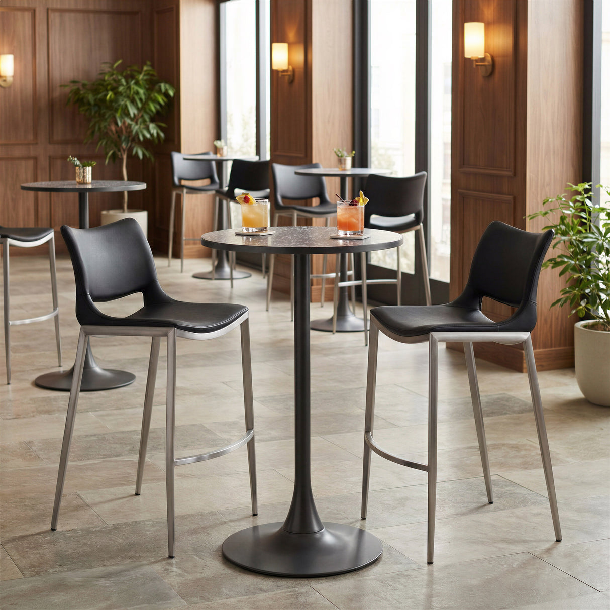 Bite Gray & Black Bar Table by Zuomod at Eve Furniture
