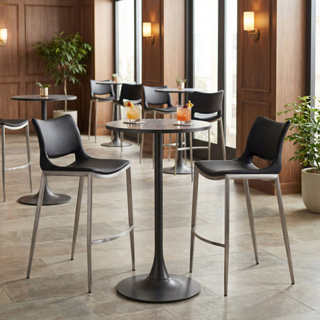 Bite Gray & Black Bar Table by Zuomod at Eve Furniture