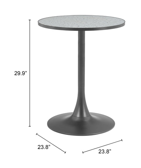 Bite Gray & Black Bistro Table by Zuomod at Eve Furniture