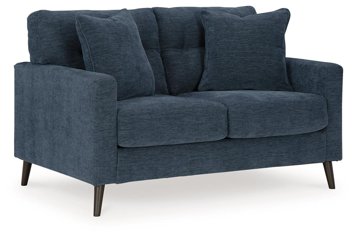 Bixler Navy Loveseat by Ashley at Eve Furniture