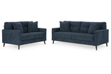 Bixler Navy Sofa and Loveseat by Ashley at Eve Furniture