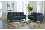 Bixler Navy Sofa and Loveseat by Ashley at Eve Furniture