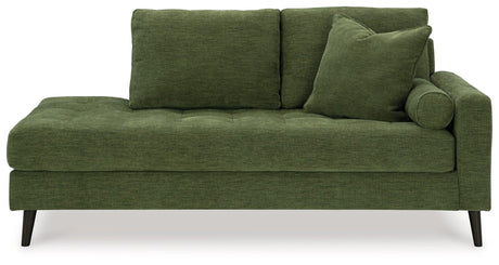 Bixler Olive Right-Arm Facing Corner Chaise by Ashley at Eve Furniture