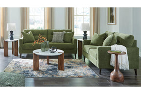Bixler Olive Sofa and Loveseat by Ashley at Eve Furniture