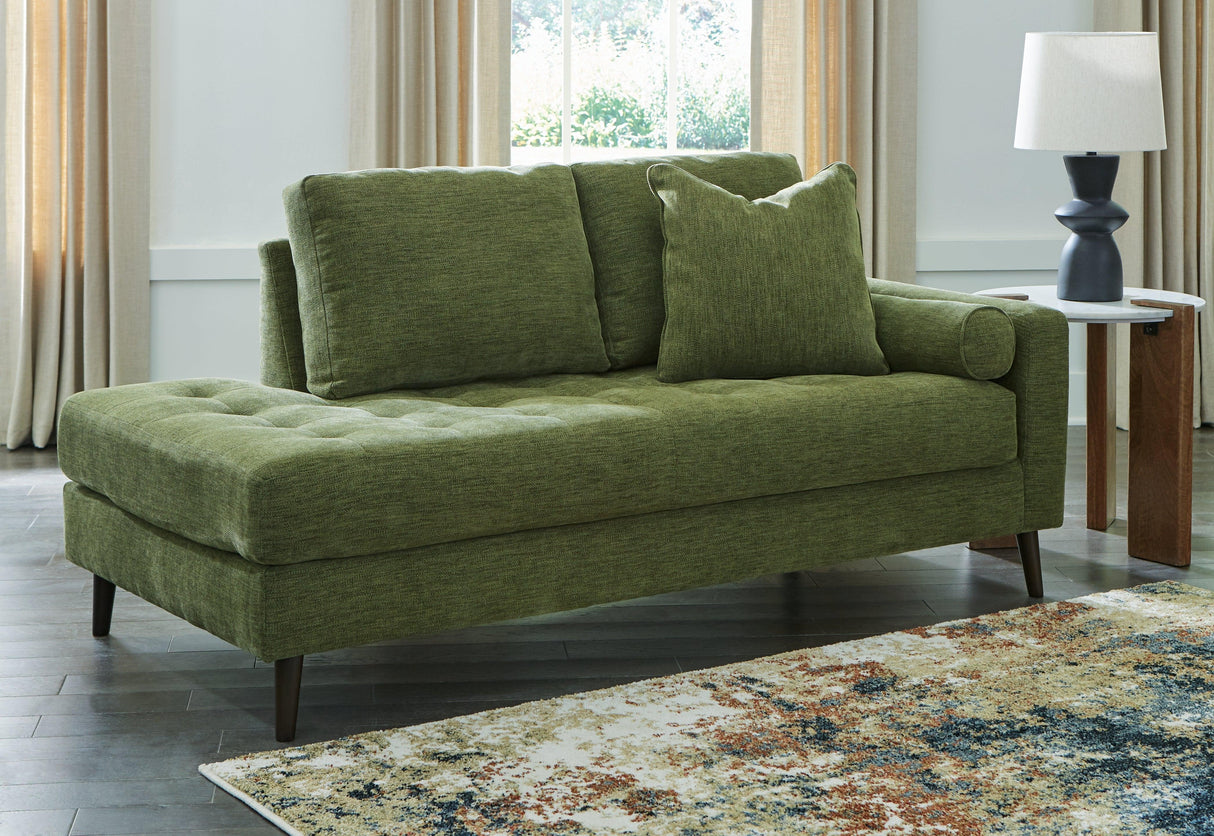 Bixler Olive Right-Arm Facing Corner Chaise by Ashley at Eve Furniture