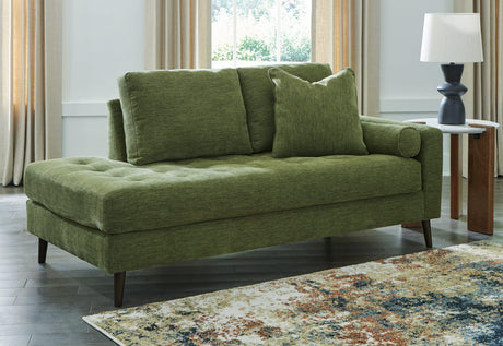 Bixler Olive Right-Arm Facing Corner Chaise by Ashley at Eve Furniture