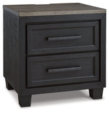 Foyland California King Panel Storage Bed with Mirrored Dresser and 2 Nightstands in Black/Brown