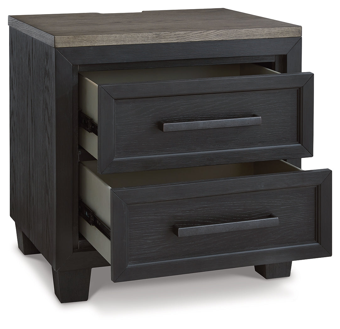 Foyland California King Panel Storage Bed with Mirrored Dresser, Chest and Nightstand in Black/Brown