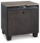 Foyland King Panel Storage Bed with Mirrored Dresser, Chest and 2 Nightstands in Black/Brown