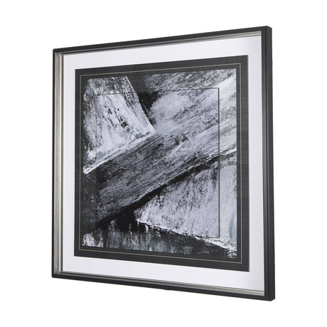 Black Composition I by Mercana Studio Hand Embellished Textured Framed Art Print Matted under Glass by Mercana at Eve Furniture