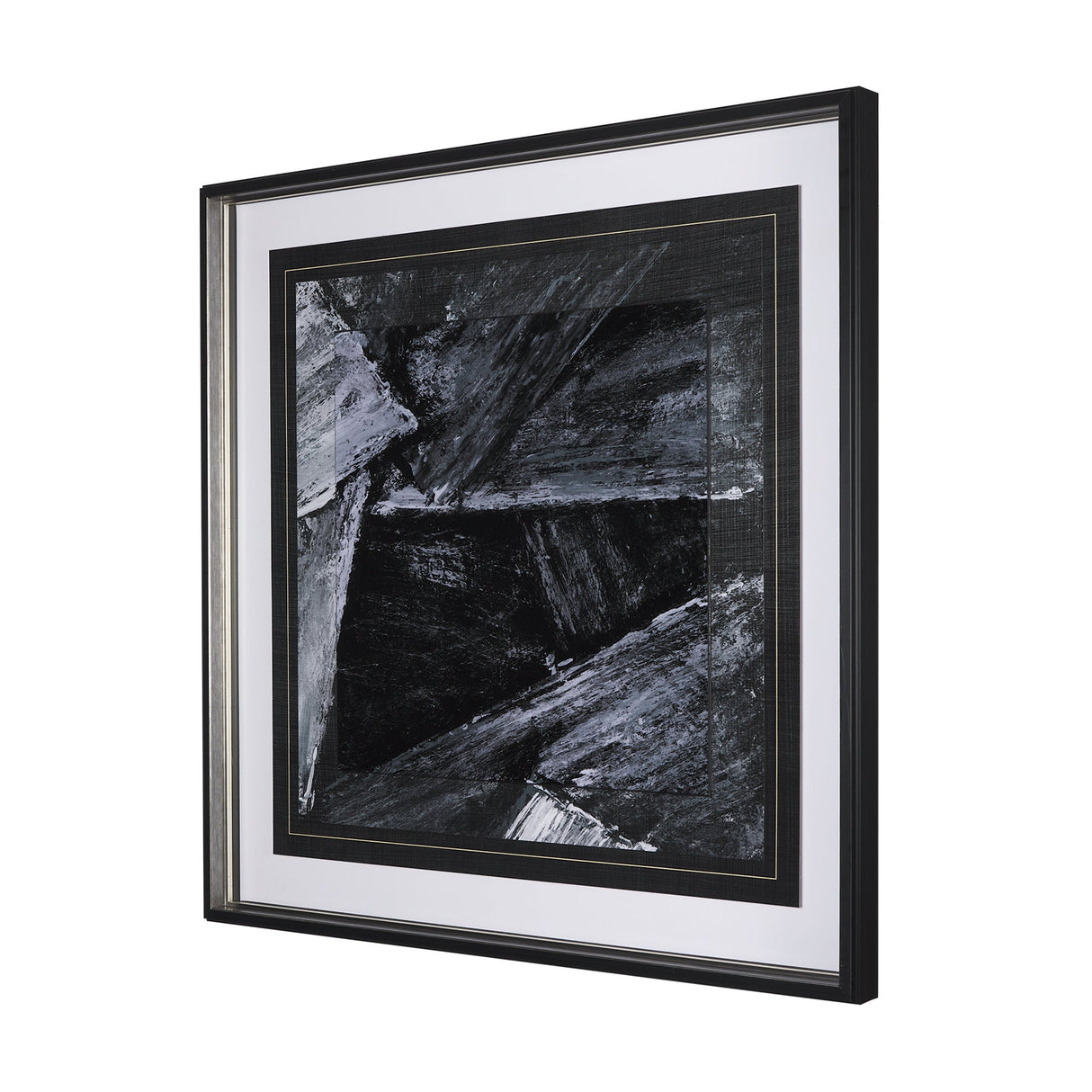 Black Composition II by Mercana Studio Hand Embellished Textured Framed Art Print Matted under Glass by Mercana at Eve Furniture
