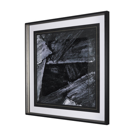 Black Composition II by Mercana Studio Hand Embellished Textured Framed Art Print Matted under Glass by Mercana at Eve Furniture