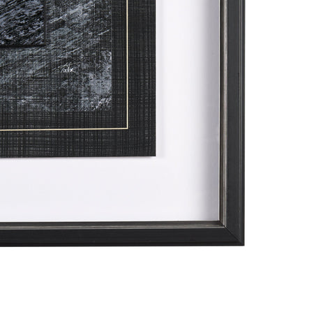 Black Composition II by Mercana Studio Hand Embellished Textured Framed Art Print Matted under Glass by Mercana at Eve Furniture