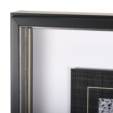 Black Composition II by Mercana Studio Hand Embellished Textured Framed Art Print Matted under Glass by Mercana at Eve Furniture