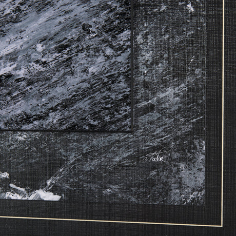 Black Composition II by Mercana Studio Hand Embellished Textured Framed Art Print Matted under Glass by Mercana at Eve Furniture