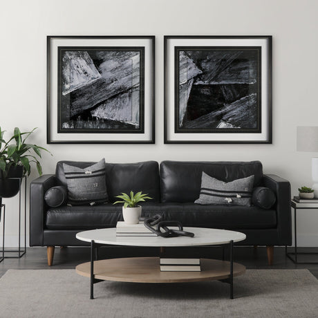 Black Composition II by Mercana Studio Hand Embellished Textured Framed Art Print Matted under Glass by Mercana at Eve Furniture