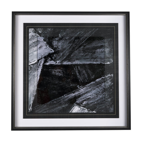 Black Composition II by Mercana Studio Hand Embellished Textured Framed Art Print Matted under Glass by Mercana at Eve Furniture