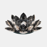 Black Crystal Lotus Votive Holder 6"